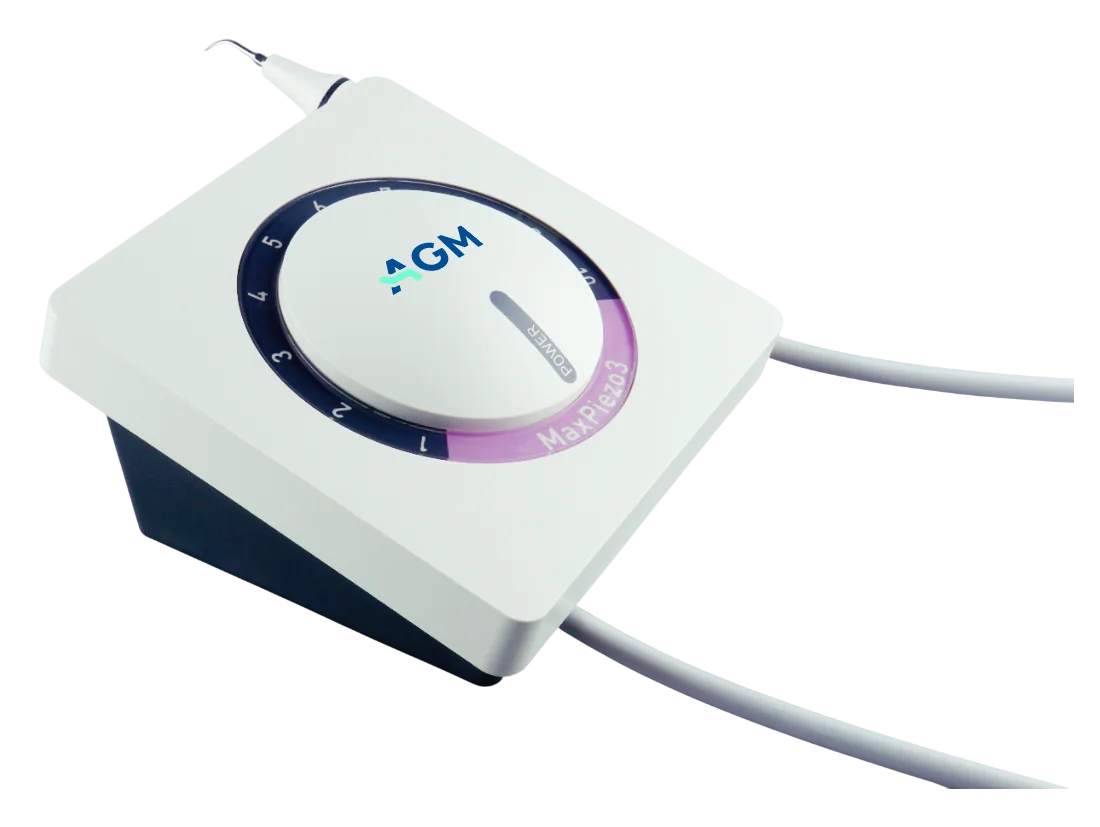 Equipo de profilaxis AGM Max Piezo 3+ con el anillo morado
