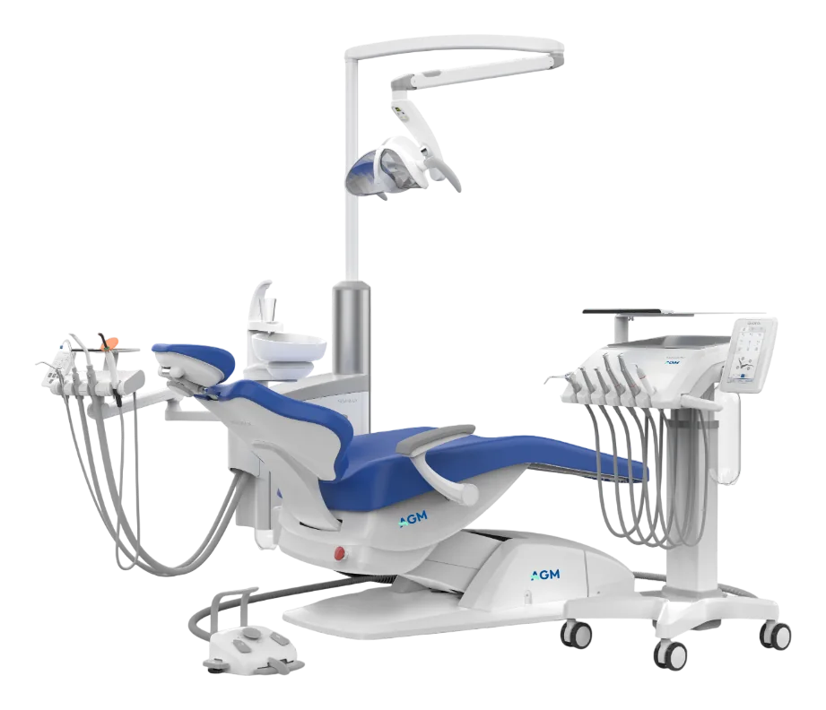 Sillón dental AGM 8000C S3 PRO con carro de instrumentos