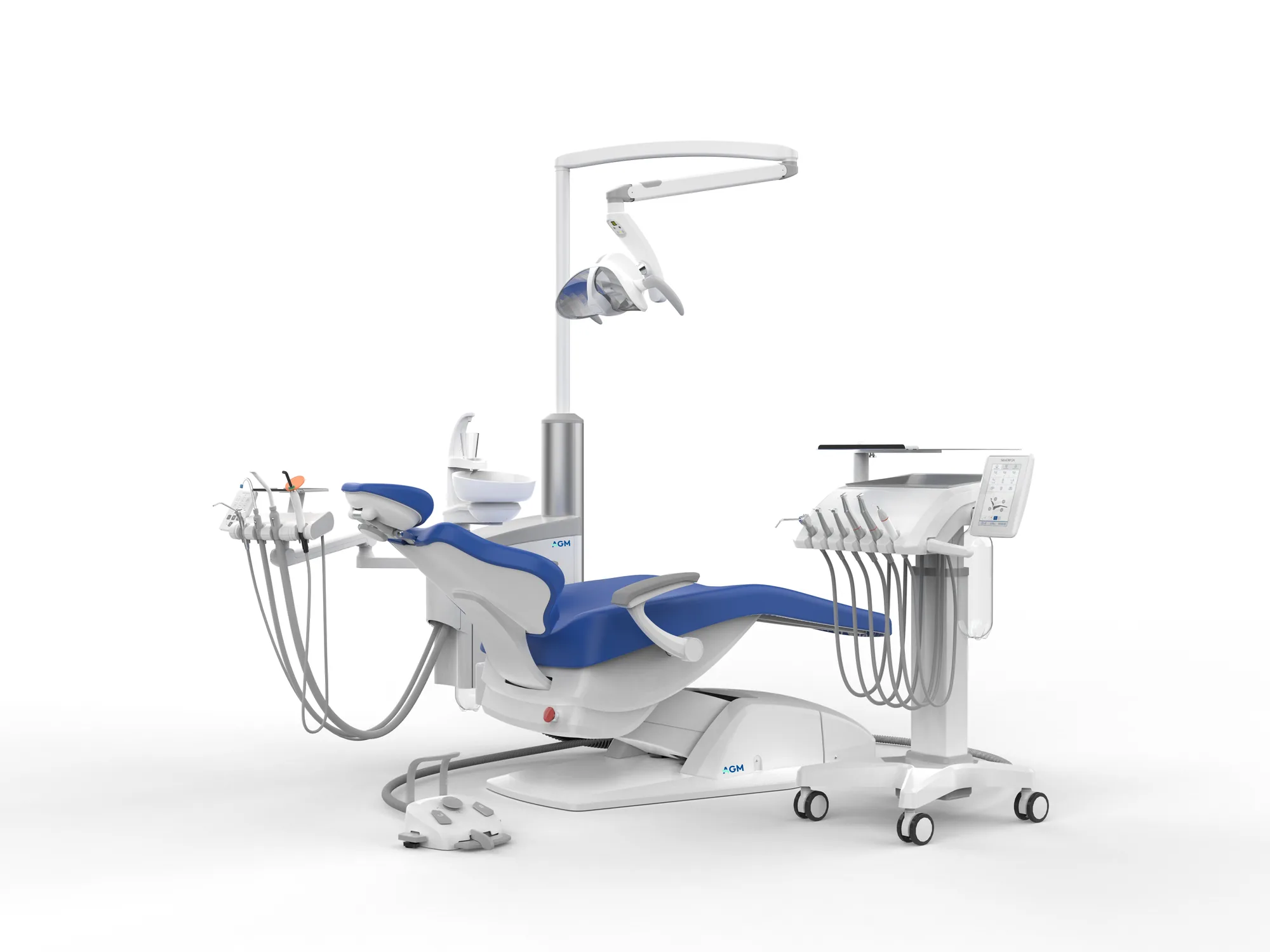 Sillón dental AGM 8000C S3 PRO con carro de instrumentos independiente