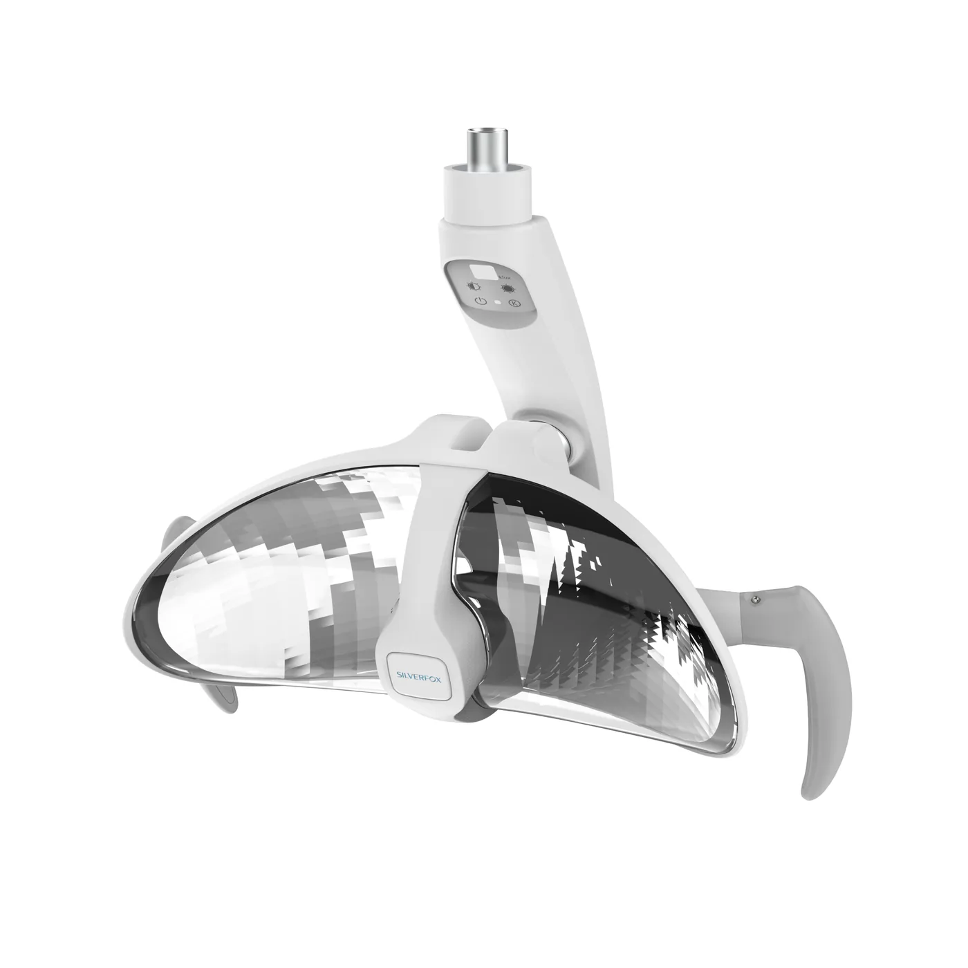 Lámpara LED del sillón dental, con el panel de control en el brazo