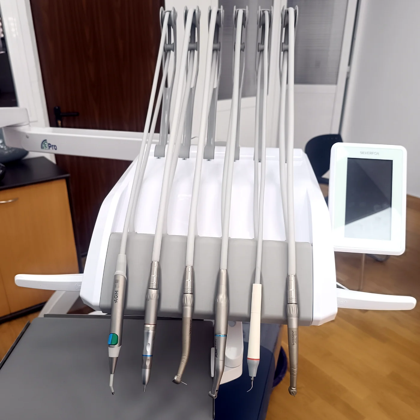 Bandeja de instrumentos de la unidad dental AGM S3, con doble tirador